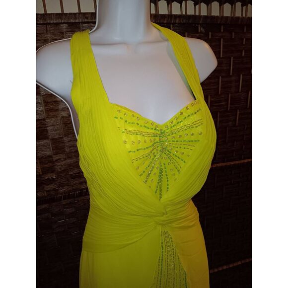 Y2k Beaded Green Prom Evening Gown - Picture 4 of 4